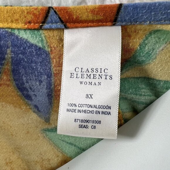 3X Tropical Sleeveless Summer Dress Comfy Flowy Vacation By Classic Elements - Picture 8 of 10